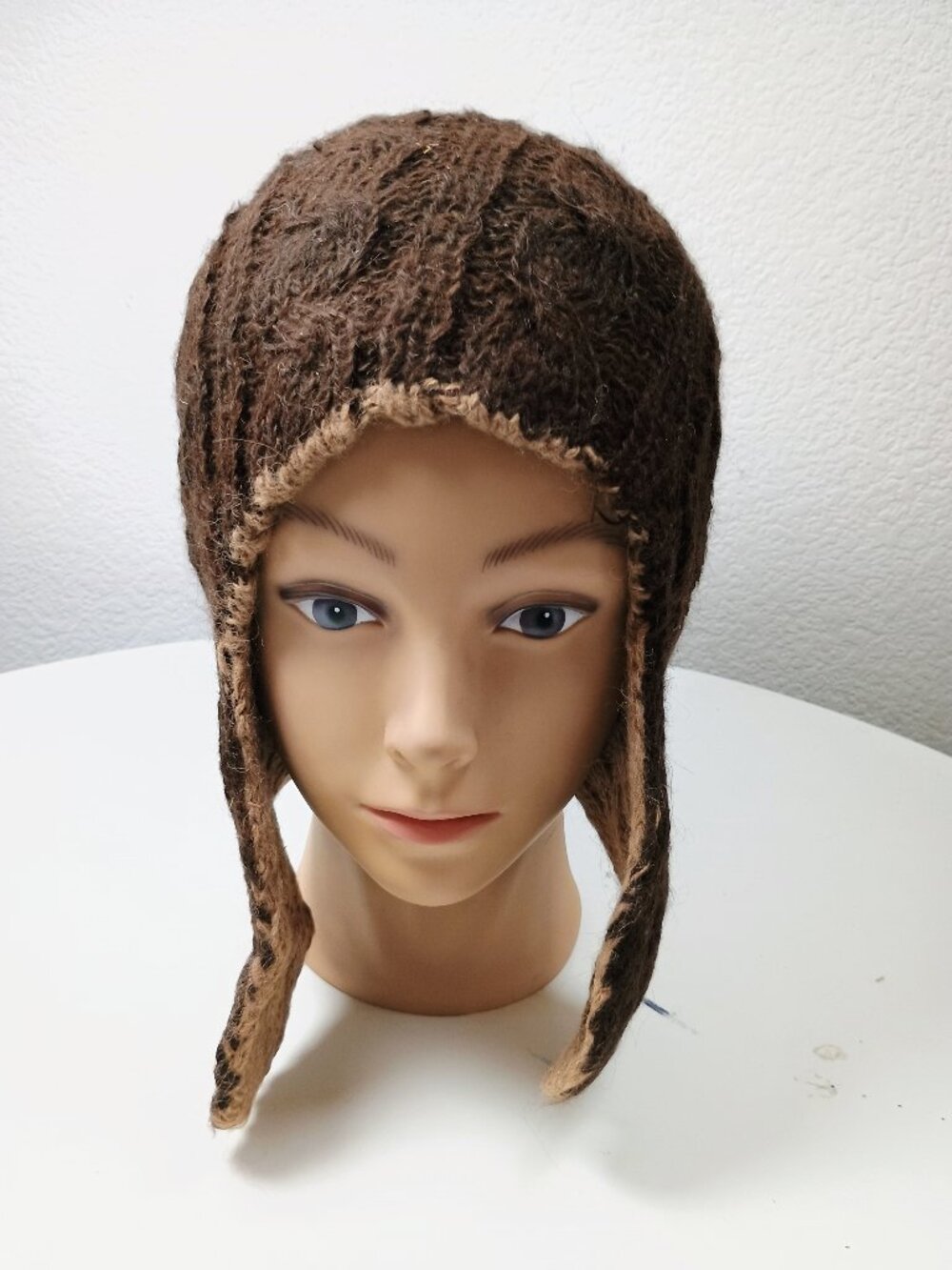 Reversible Knitted Wool Chullo Beanie Cap – Warm Winter Hat